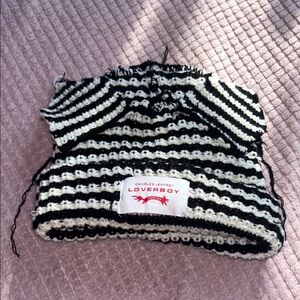 Stylish Black and White Striped Knit Hat